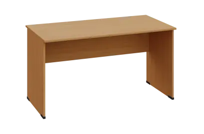 CPL 27 - 14 stůl kancelářský, dřevěná podnož, deska 25 mm, široký 1400 mm, buk royal